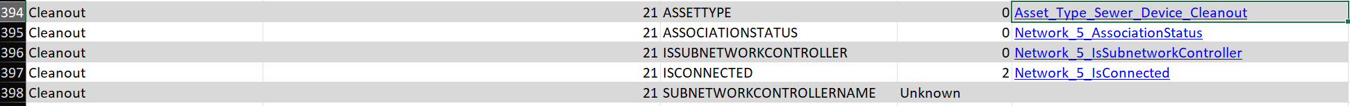 Cleanout Subtype Info