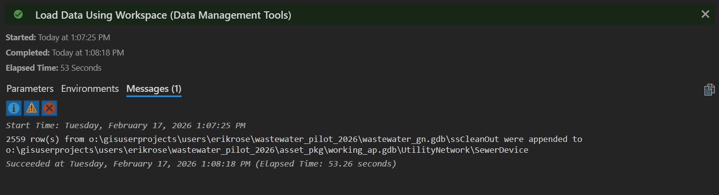 Success Loading Cleanouts